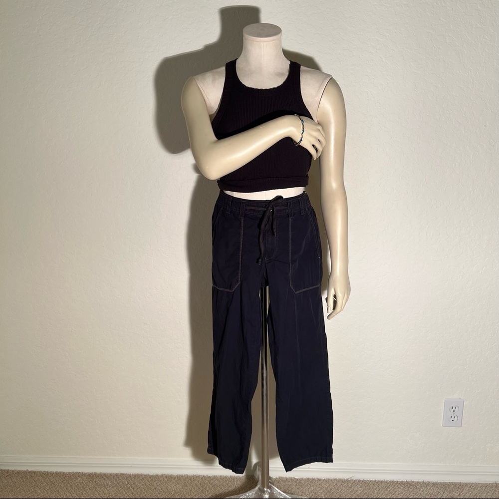 Anthropologie Hei Hei 4 Cargo Pants Capri Cropped Pants Black 100% Cotton